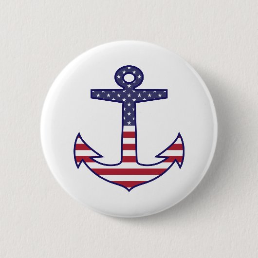 Patriottisch-Amerikaanse vlag Anchor Nautical Ronde Button 5,7 Cm (Voorkant)