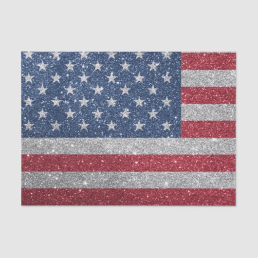 Patriottisch Amerikaanse Vlag Glitter Tissuepapier (Voorkant)