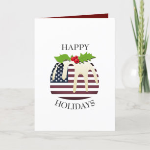 patriottisch   AMERIKAANSE VLAG   Kerstpudding Feestdagen Kaart