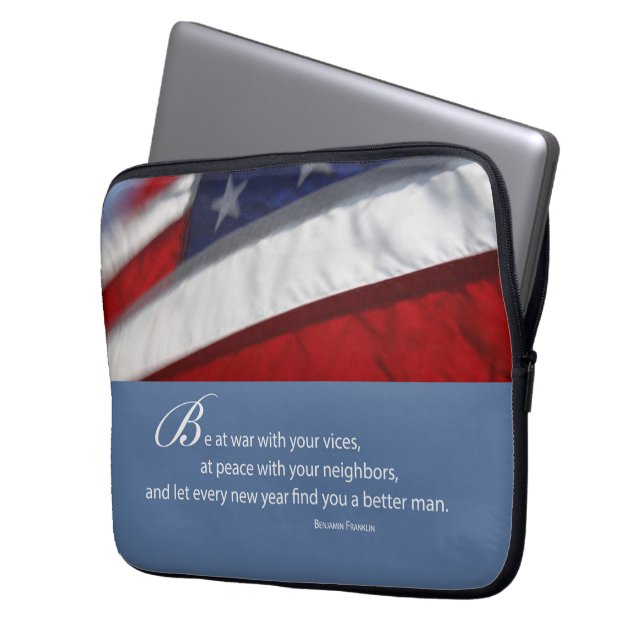 Patriottisch, Amerikaanse vlag Laptop Sleeve (Voorkant Links)