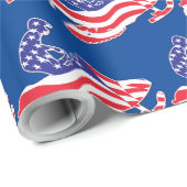 Patriottisch-Amerikaanse vlag Snowmobile Cadeaupapier (Rol Hoek)