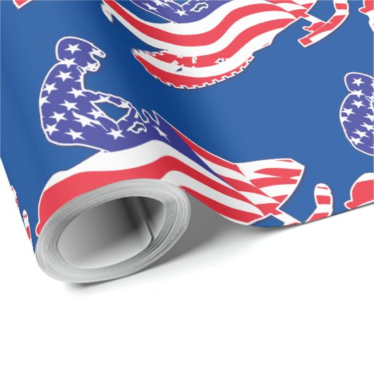 Patriottisch-Amerikaanse vlag Snowmobile Cadeaupapier (Rol Hoek)
