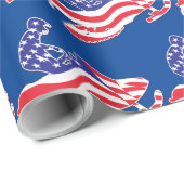 Patriottisch-Amerikaanse vlag Snowmobile Cadeaupapier (Rol Hoek)