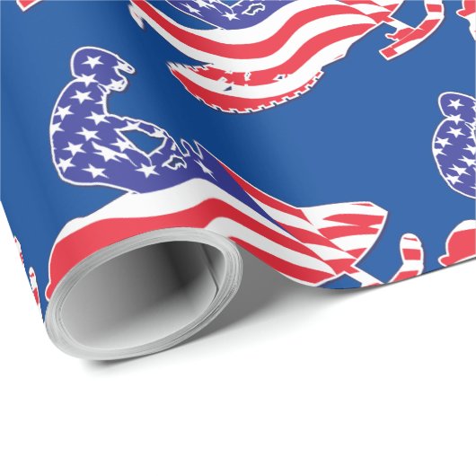 Patriottisch-Amerikaanse vlag Snowmobile Cadeaupapier (Rol Hoek)