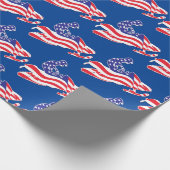 Patriottisch-Amerikaanse vlag Snowmobile Cadeaupapier (Hoek)