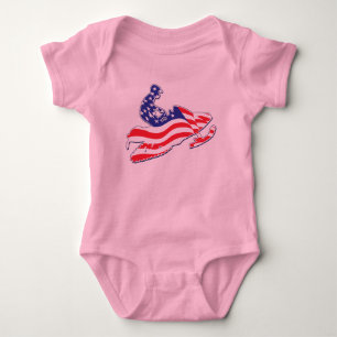 Patriottisch-Amerikaanse vlag Snowmobile Romper