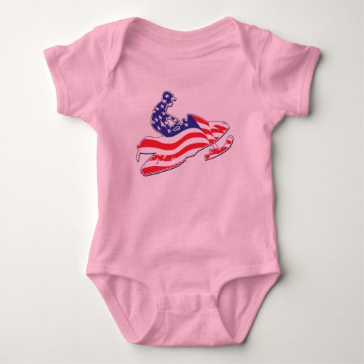 Patriottisch-Amerikaanse vlag Snowmobile Romper (Voorkant)