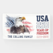 Patriottisch Amerika's 250-jarig jubileumfeest Spandoek (Horizontaal)