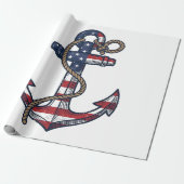 Patriottisch Anker Vintage Vector Design_1 Cadeaupapier (Uitgerold)