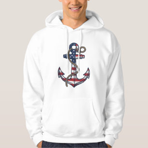 Patriottisch Anker Vintage Vector Design_1 Hoodie