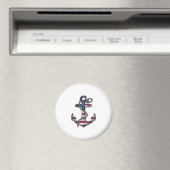 Patriottisch Anker Vintage Vector Design_1 Magneet (Insitu (Vaatwasser))