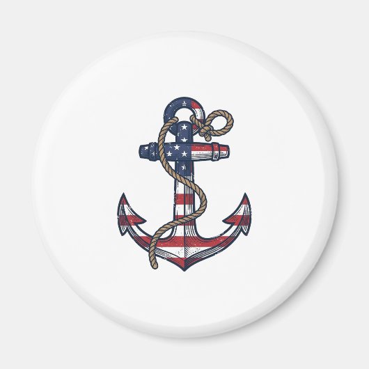 Patriottisch Anker Vintage Vector Design_1 Magneet (Voorkant)