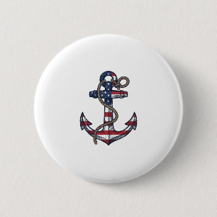 Patriottisch Anker Vintage Vector Design_1 Ronde Button 5,7 Cm