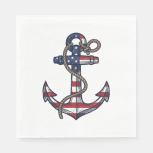 Patriottisch Anker Vintage Vector Design_1 Servet