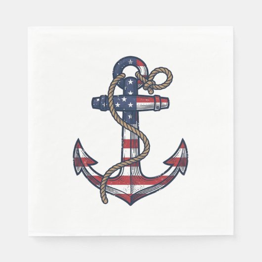 Patriottisch Anker Vintage Vector Design_1 Servet (Voorkant)