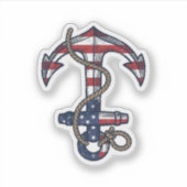 Patriottisch Anker Vintage Vector Design_1 Sticker (Voorkant)