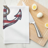 Patriottisch Anker Vintage Vector Design_1 Theedoek (Quarter Fold)