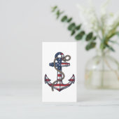 Patriottisch Anker Vintage Vector Design_1 Visitekaartje (Staand voorkant)