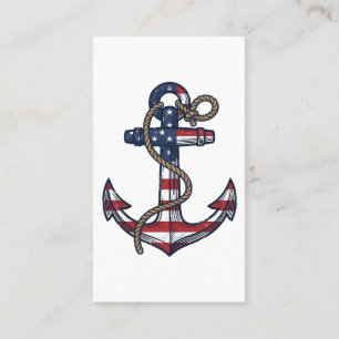 Patriottisch Anker Vintage Vector Design_1 Visitekaartje
