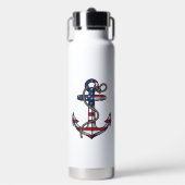 Patriottisch Anker Vintage Vector Design_1 Waterfles (Voorkant)