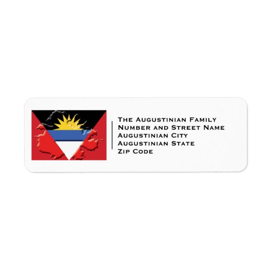 Patriottisch | ANTIGUA BARBUDA Flag Etiket (Voorkant)