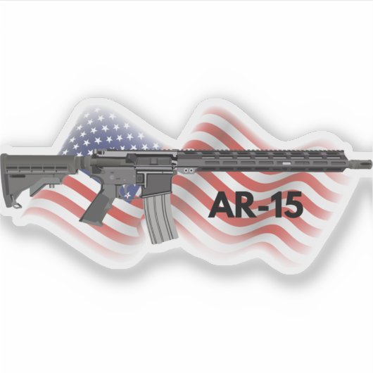 Patriottisch AR-15 Semi-automatisch geweer Sticker (Voorkant)