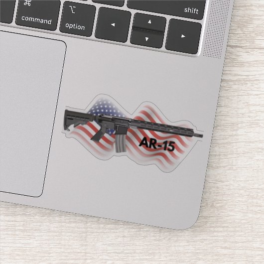 Patriottisch AR-15 Semi-automatisch geweer Sticker (Detail)