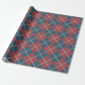 Patriottisch Argyle-cadeaupapier Cadeaupapier (Uitgerold)