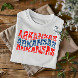 Patriottisch Arkansas rood en blauw Boho T-shirt