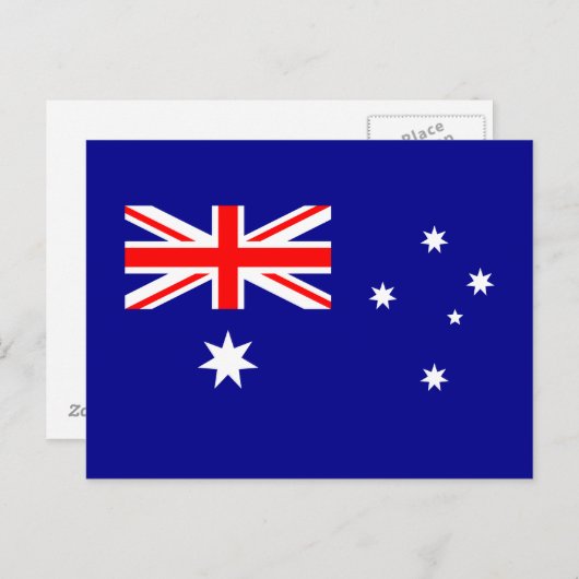 Patriottisch Australisch Briefkaart van de vlag (Voorkant / Achterkant)