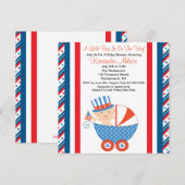 Patriottisch Baby in Carriage Baby shower Invitati Kaart (Voorkant / Achterkant)