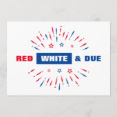 Patriottisch Baby shower 4 juli rood wit en geland Advieskaart (Achterkant)