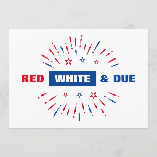 Patriottisch Baby shower 4 juli rood wit en geland Advieskaart (Achterkant)