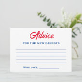 Patriottisch Baby shower 4 juli rood wit en geland Advieskaart (Staand voorkant)