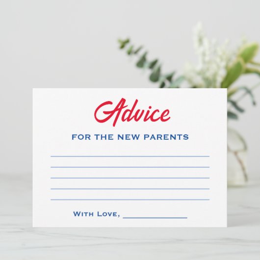 Patriottisch Baby shower 4 juli rood wit en geland Advieskaart (Staand voorkant)