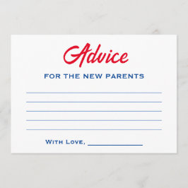 Patriottisch Baby shower 4 juli rood wit en geland Advieskaart