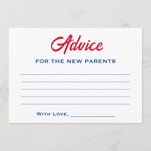 Patriottisch Baby shower 4 juli rood wit en geland Advieskaart (Voorkant)