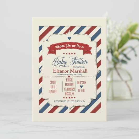 Patriottisch Baby shower Kaart (Staand voorkant)