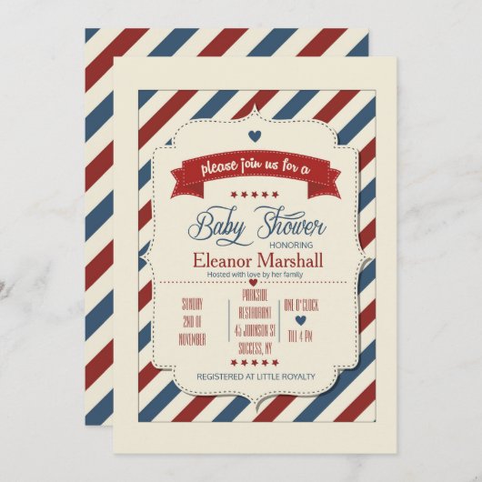 Patriottisch Baby shower Kaart (Voorkant / Achterkant)