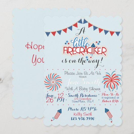 Patriottisch Baby shower Kaart (Voorkant / Achterkant)