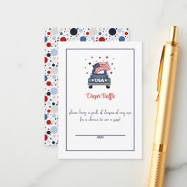 Patriottisch Baby shower Luier Raffle Kaart