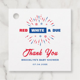 Patriottisch Baby shower Red White en due Bedankjes Labels