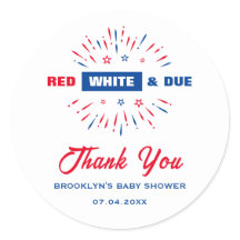 Patriottisch Baby shower Red White en due