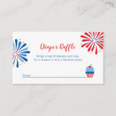 Patriottisch Baby shower van juli Diaper Raffle Informatiekaartje (Voorkant)