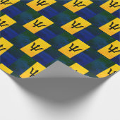 Patriottisch BARBADOS FLAG 1970s Grunge Effect Cadeaupapier (Hoek)