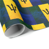 Patriottisch BARBADOS FLAG 1970s Grunge Effect Cadeaupapier (Rol Hoek)
