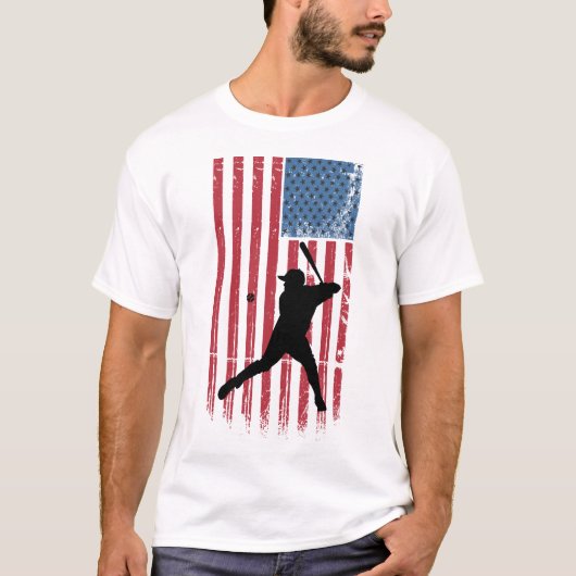  Patriottisch Baseball Batter T-shirt (Voorkant)