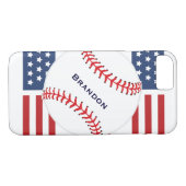Patriottisch Baseball Design iPhone 7 Plus Hoesje (Achterkant (Horizontaal))