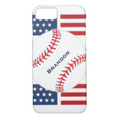 Patriottisch Baseball Design iPhone 7 Plus Hoesje (Achterkant)