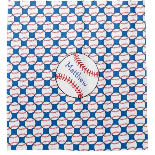 Patriottisch Baseball Red, wit, blauw showgordijn Douchegordijn (Voorkant)